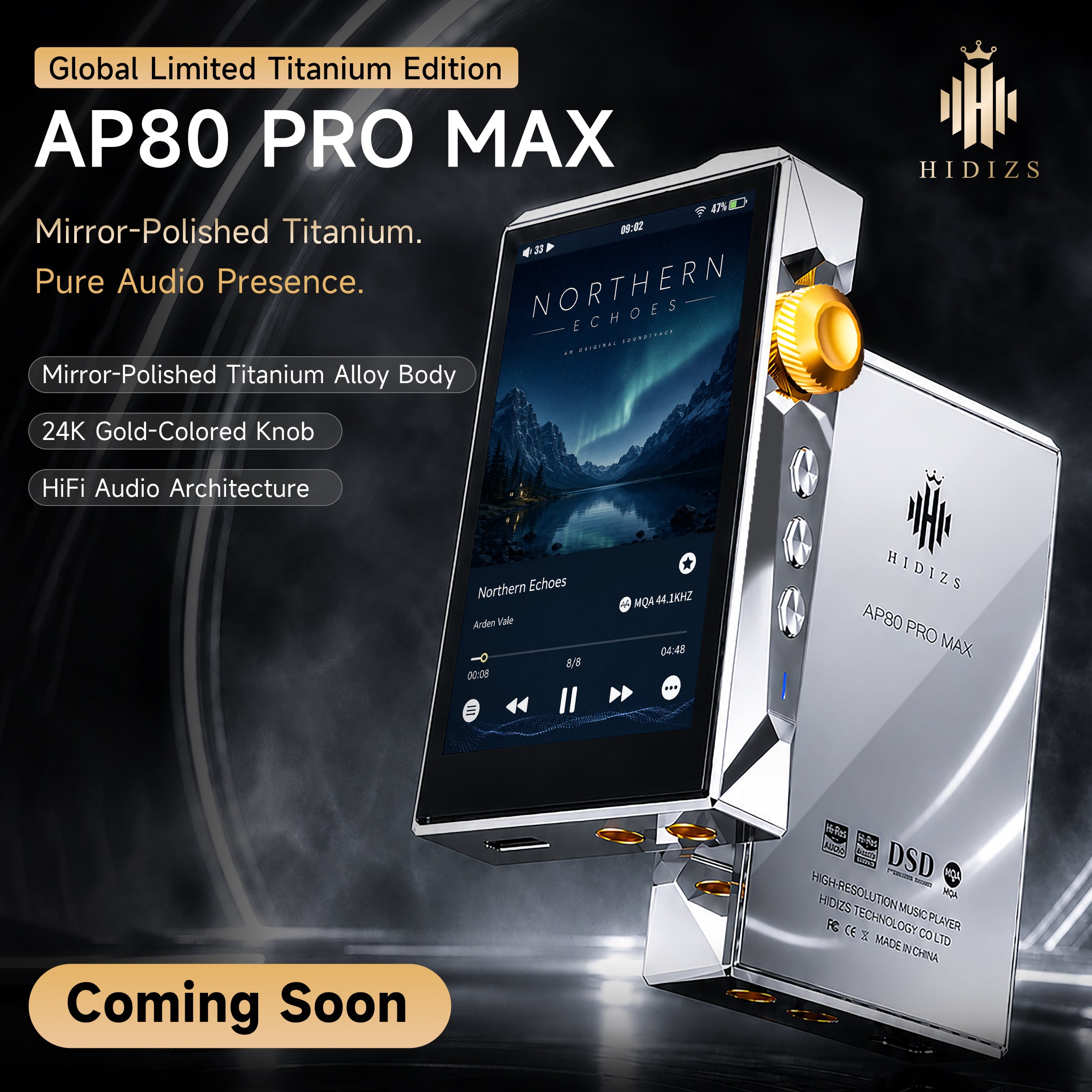HIDIZS AP80 PRO MAX Titanium Edition All-in-One Hi-Res Streaming Music Player