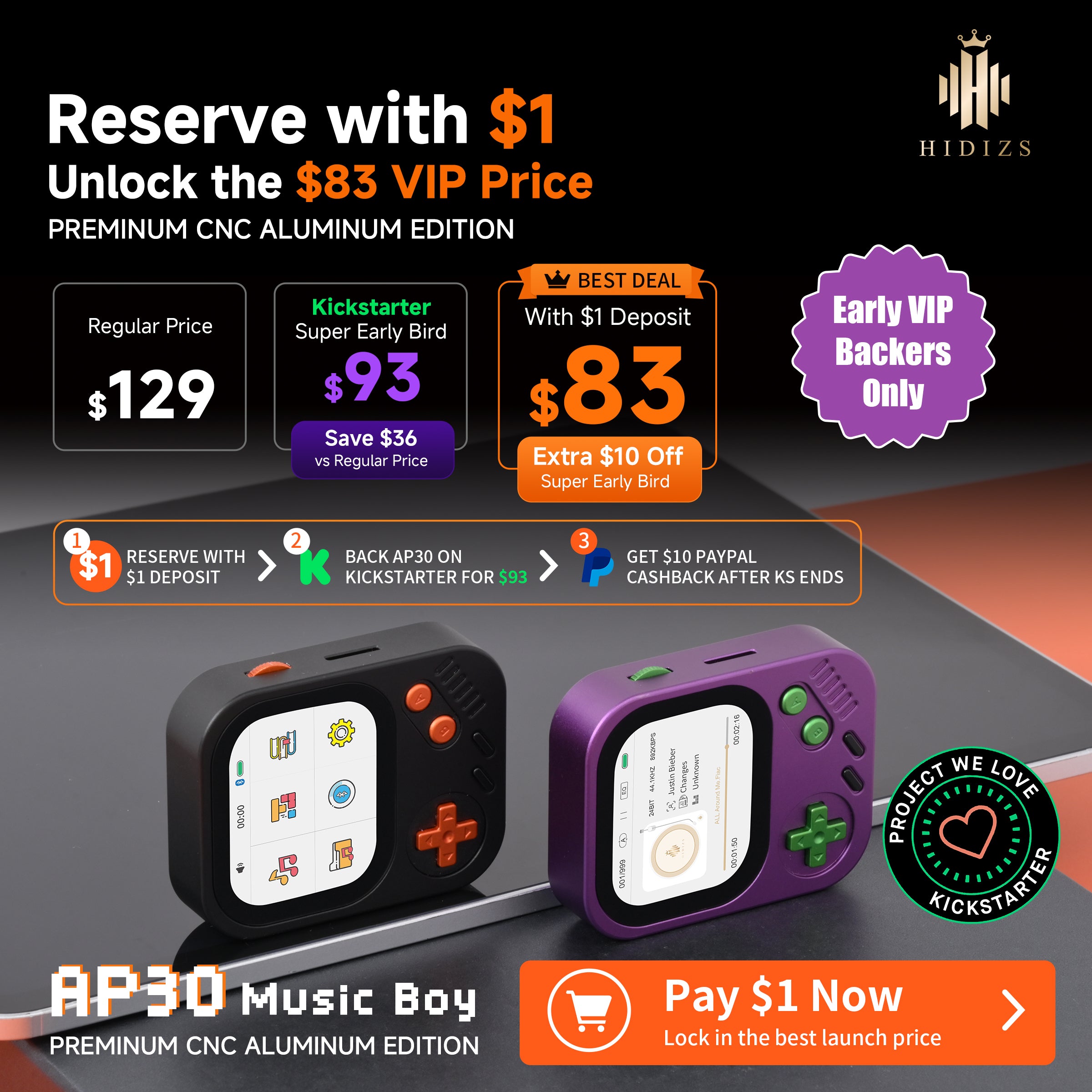 HIDIZS AP30 Music Boy — VIP Early Access ($1 Deposit)