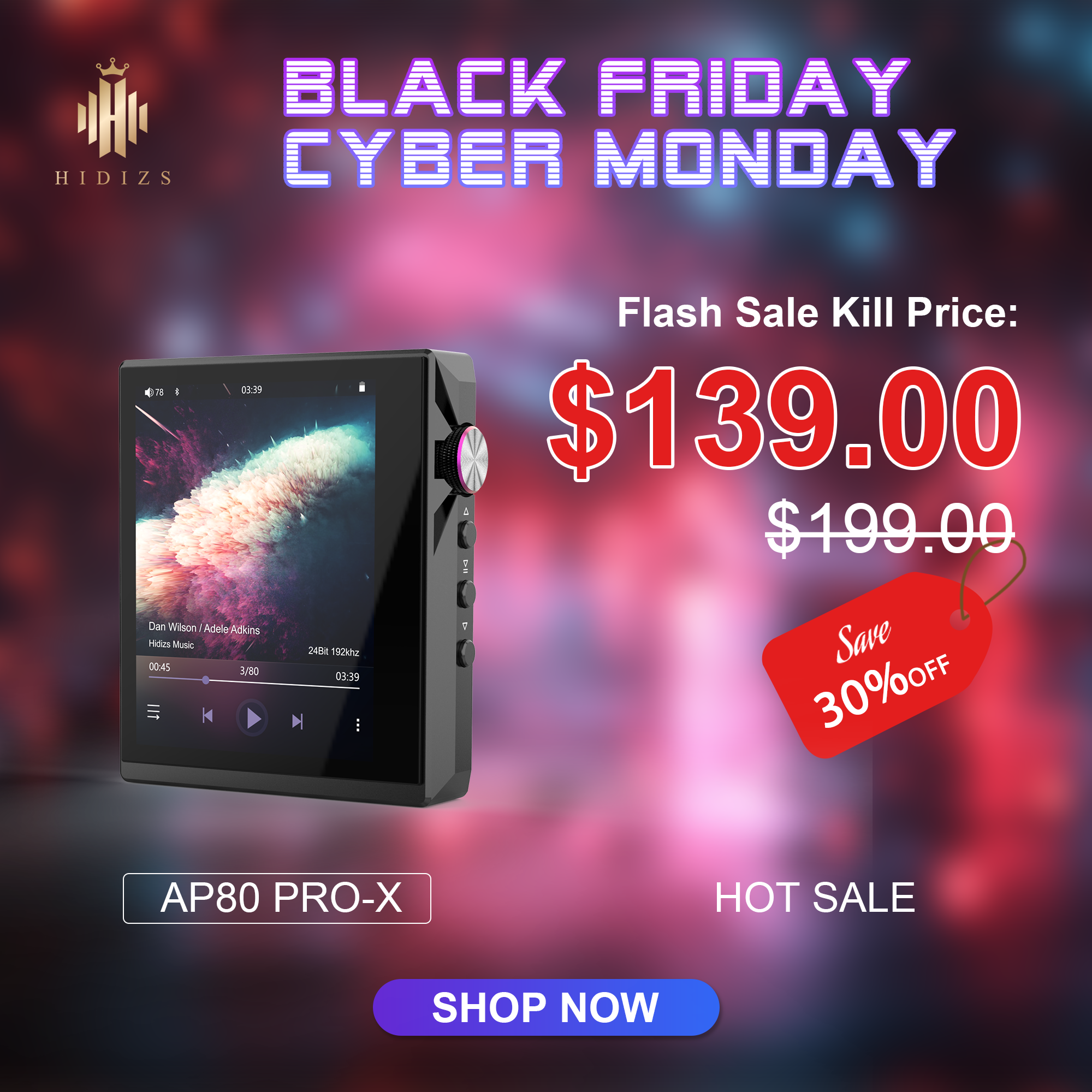 HIDIZS AP80 PRO-X Portable Balanced Lossless MQA Music Player