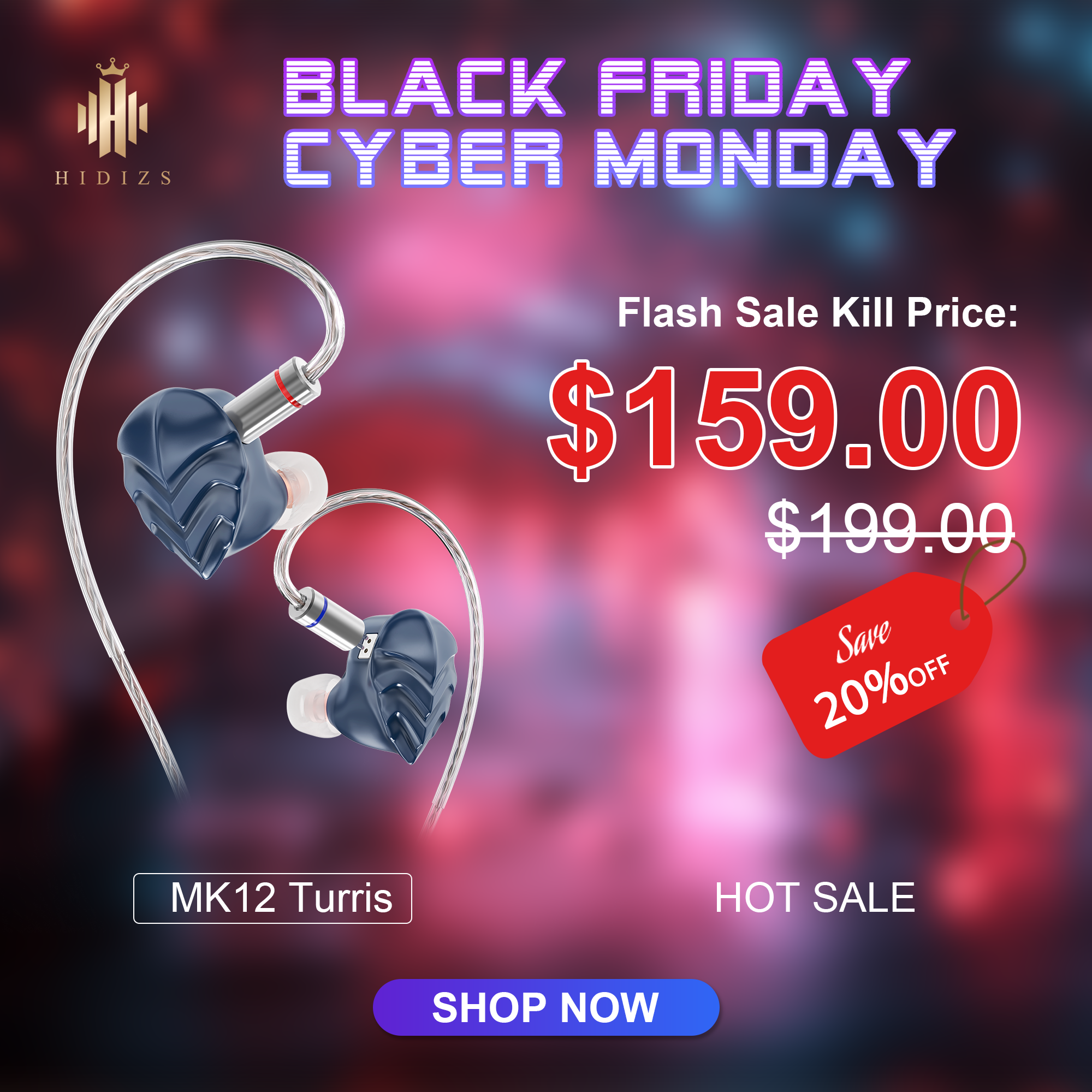 HIDIZS MK12 Turris 12mm 91% Pure Magnesium™ Diaphragm HiFi In-ear Monitors