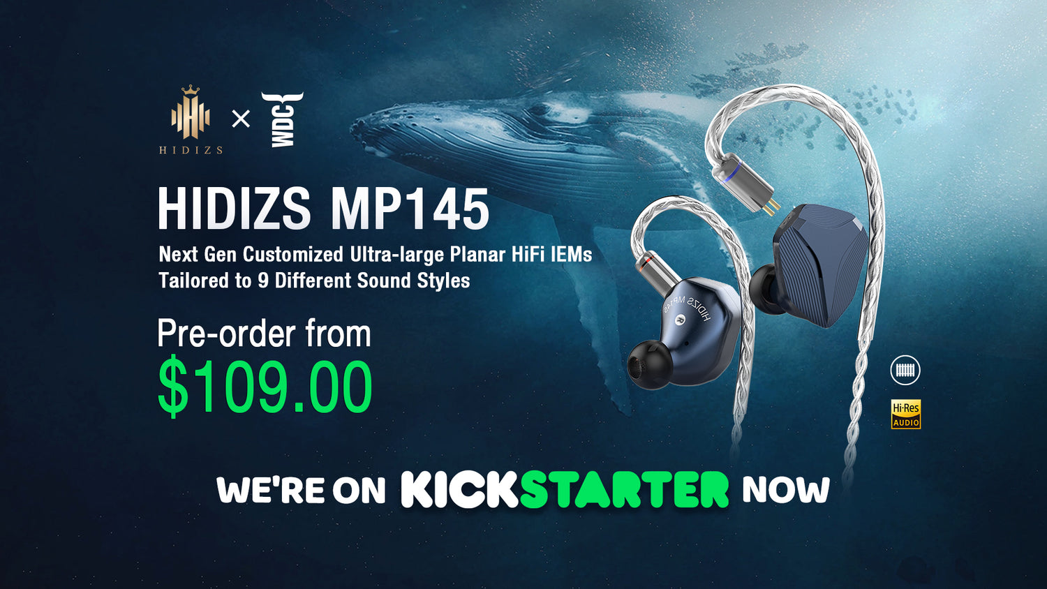 Hidizs MP145: The Next Gen Customized Ultra-large Planar HiFi In-ear Monitors Live On Kickstarter