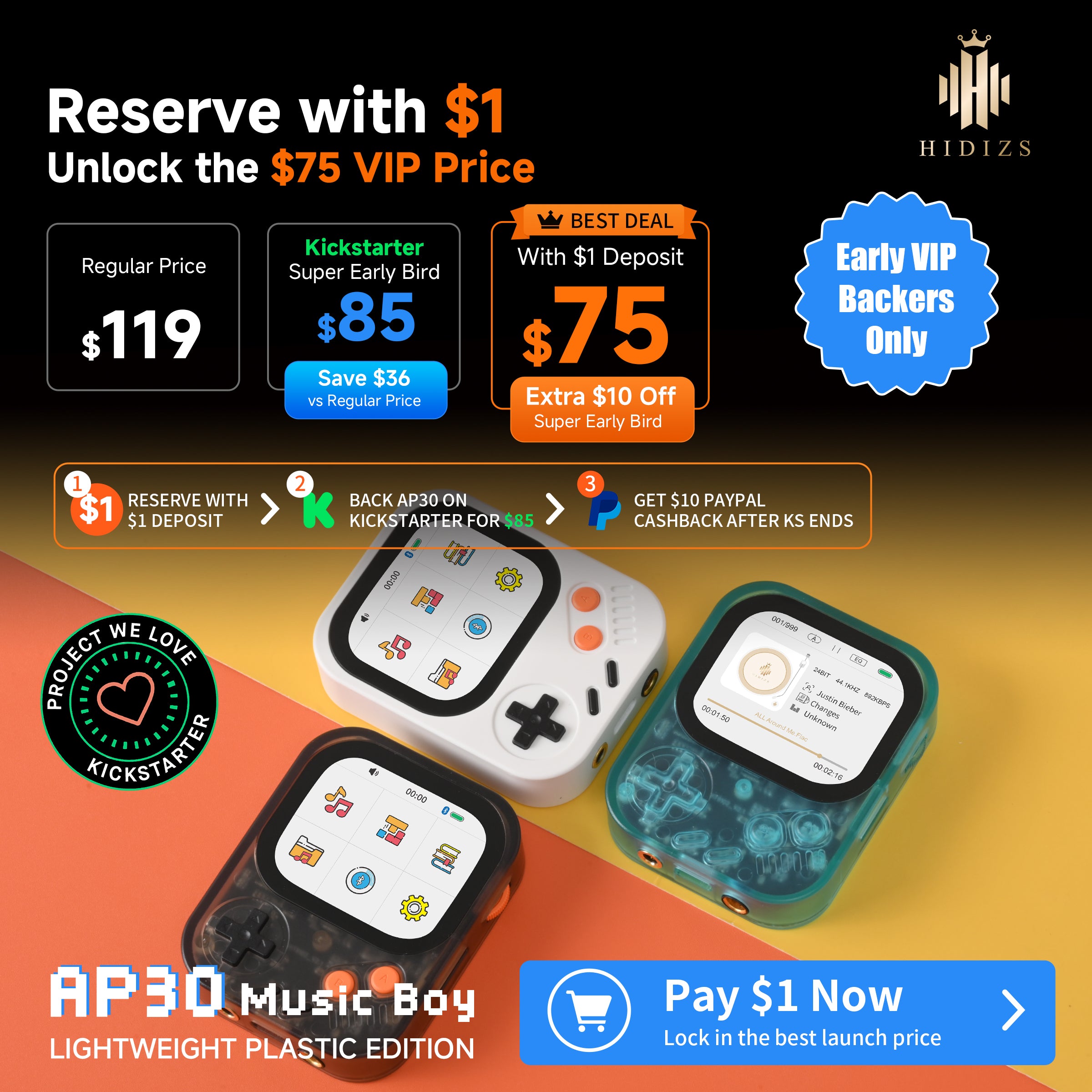 HIDIZS AP30 Music  Boy — VIP Early Access ($1 Deposit)