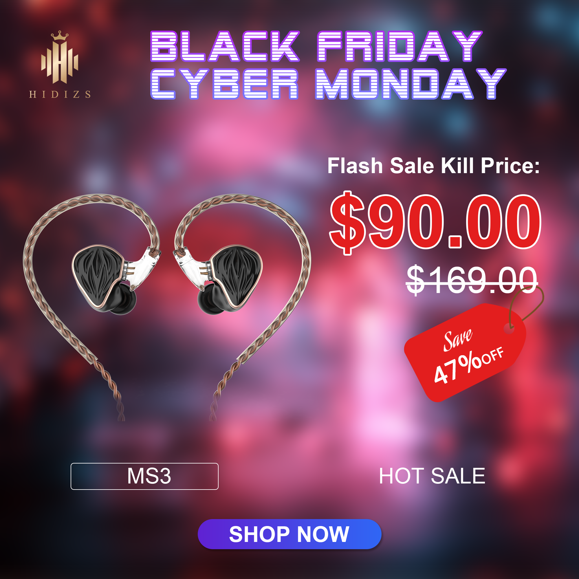 HIDIZS MS3 2BA 1DD Hybrid 3 Drivers HiFi In-Ear Monitors